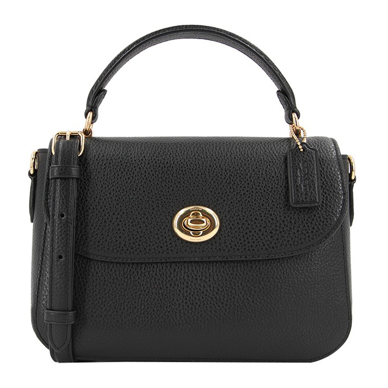 商品[国内直发] Coach|COACH 女士黑色皮质单肩包 C1557IMBLK,价格¥1550,第1张图片