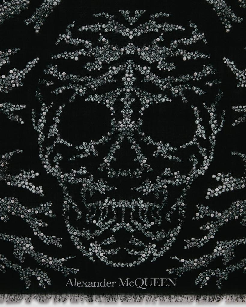Embellished Spine & Skulls Wool Scarf商品第4张图片规格展示