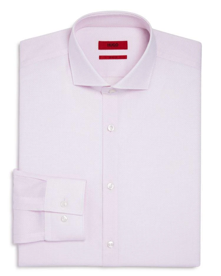 商品Hugo Boss|C-Jason Micro Block Textured Solid Slim Fit Dress Shirt,价格¥521,第1张图片