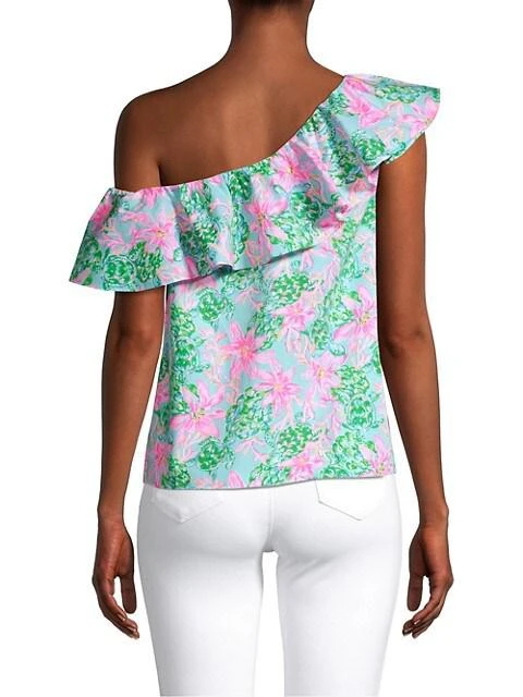 商品Lilly Pulitzer|Zeldie Floral-Printed One-Shoulder Ruffle Top,价格¥810,第5张图片详细描述