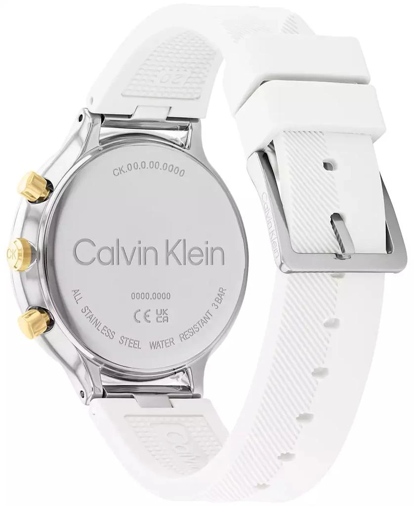 商品Calvin Klein|Women's Multifunction White Silicone Strap Watch 38mm,价格¥838,第3张图片详细描述