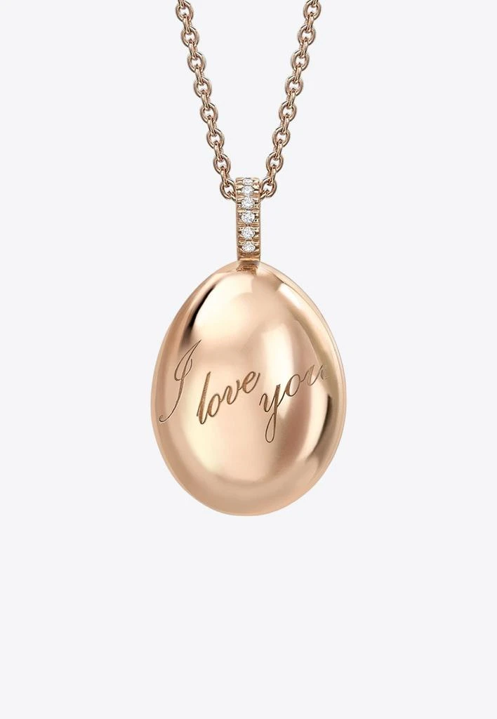 商品Fabergé|Essence I Love You Egg Pendant Necklace in 18-karat Rose Gold,价格¥41328,第1张图片