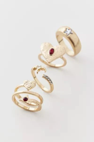 商品Urban Outfitters|Rhea Red Rhinestone Ring Set,价格¥153,第3张图片详细描述