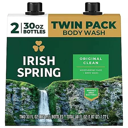 商品Irish Spring|Irish Spring Body Wash for Men, Original Clean, 30 fl. oz., 2 pk.,价格¥90,第1张图片