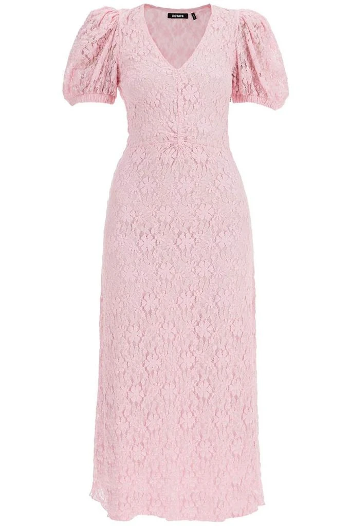 商品ROTATE Birger Christensen|pink lace midi dress with puff sleeves,价格¥1254,第1张图片
