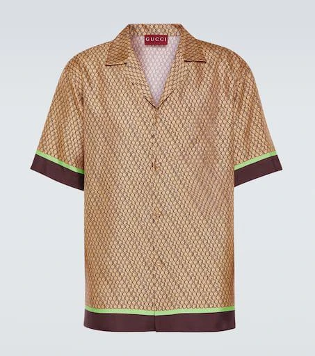 商品Gucci|Logo真丝保龄球衬衫,价格¥13399,第1张图片