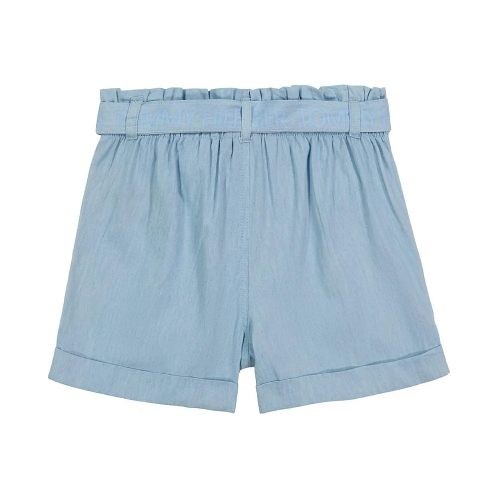 商品Tommy Hilfiger|Toddler Girls Logo Belt Paper Bag Waist Twill Shorts,价格¥117,第2张图片详细描述