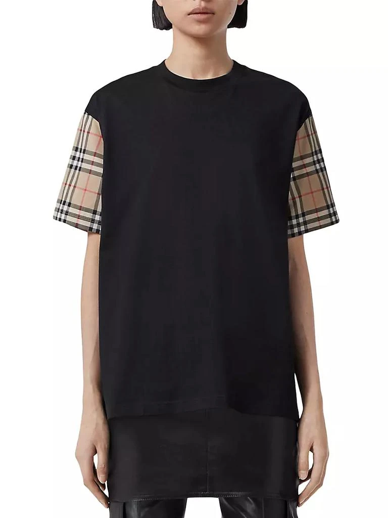 商品Burberry|Carrick Check Sleeve T-Shirt,价格¥3867,第3张图片详细描述