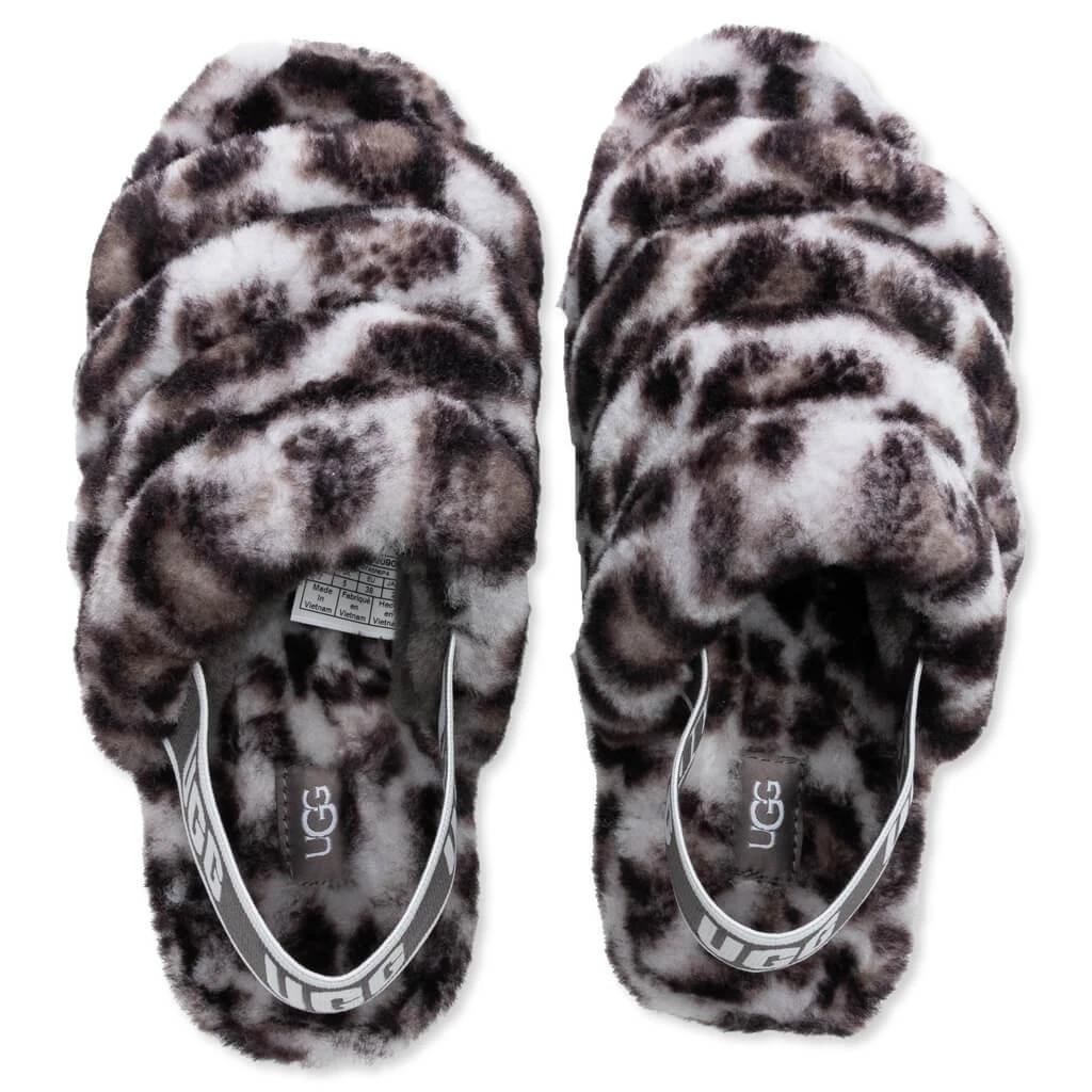 商品UGG|UGG Women's Fluff Yeah Slide Panther Print - Stormy Grey,价格¥418,第4张图片详细描述