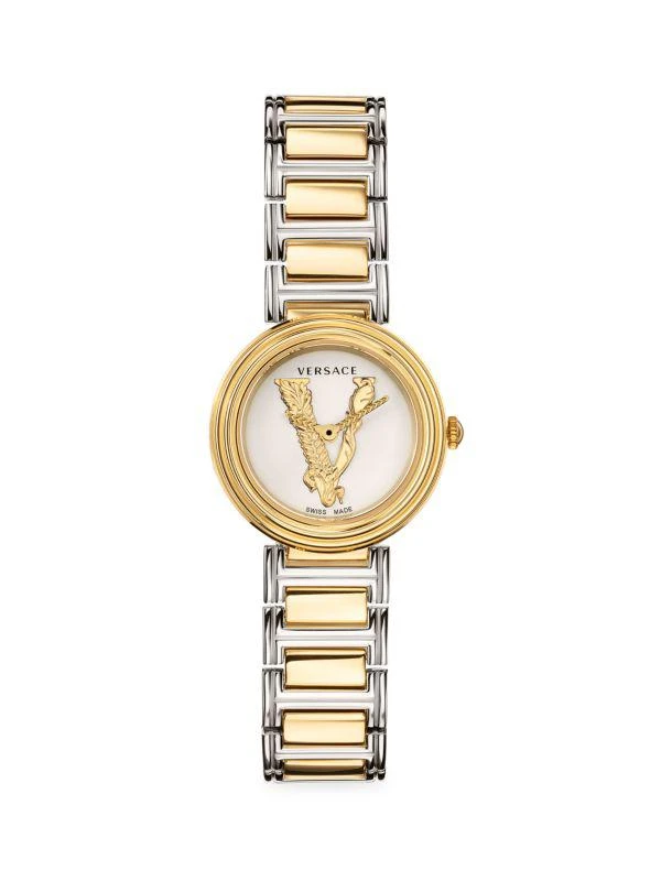 商品Versace|28MM Two Tone Stainless Steel Bracelet Watch,价格¥2837,第1张图片