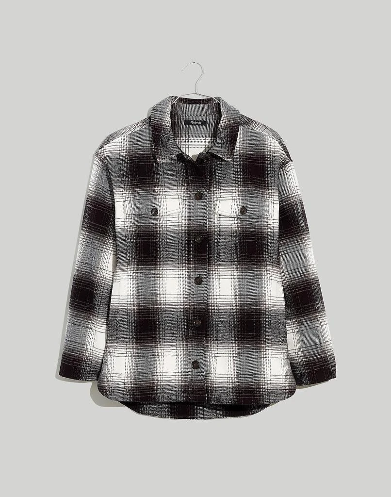 商品Madewell|Twill Flannel Shirt-Jacket in Windowpane Plaid,价格¥794,第5张图片详细描述