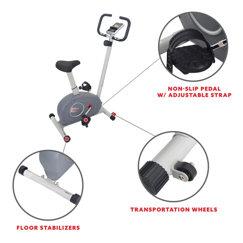 商品Sunny Health & Fitness|Sunny Health & Fitness Magnetic Resistance Upright Bike,价格¥1747,第4张图片详细描述