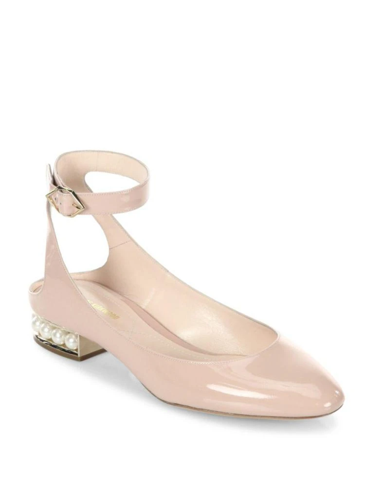 商品Nicholas Kirkwood|Lola Pearl Patent Leather Ankle Strap Ballet Flats,价格¥2173,第1张图片