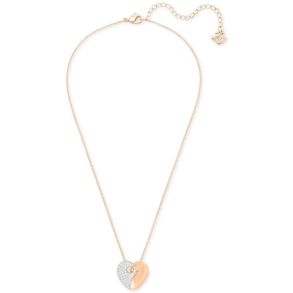 商品Swarovski|Two-Tone Pavé Heart Pendant Necklace,价格¥744,第2张图片详细描述