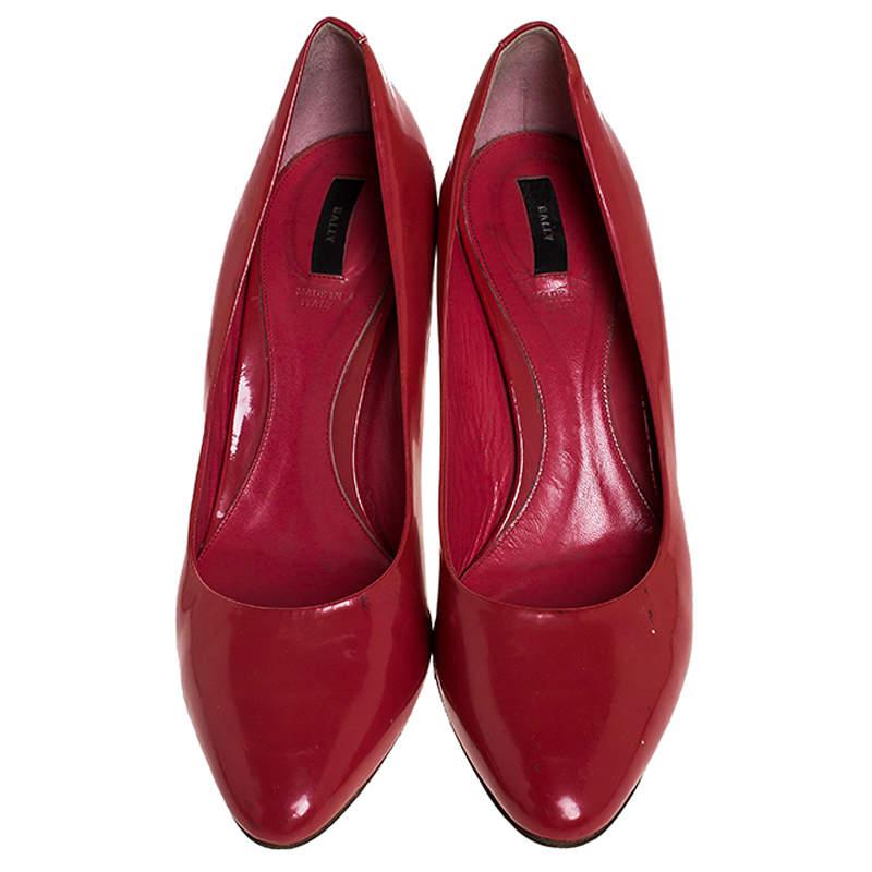 Bally Pink Patent Leather Round Toe Pumps Size 41商品第3张图片规格展示