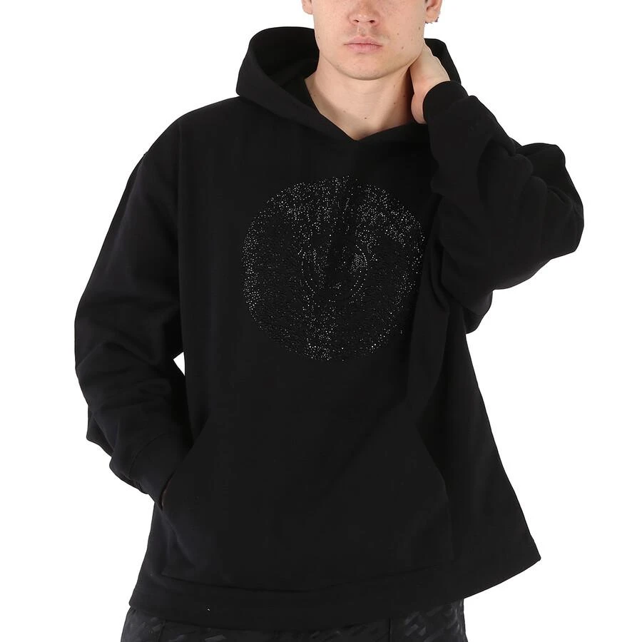 商品Versace|Men's Black Embellished Medusa-Print Hoodie,价格¥4030,第1张图片