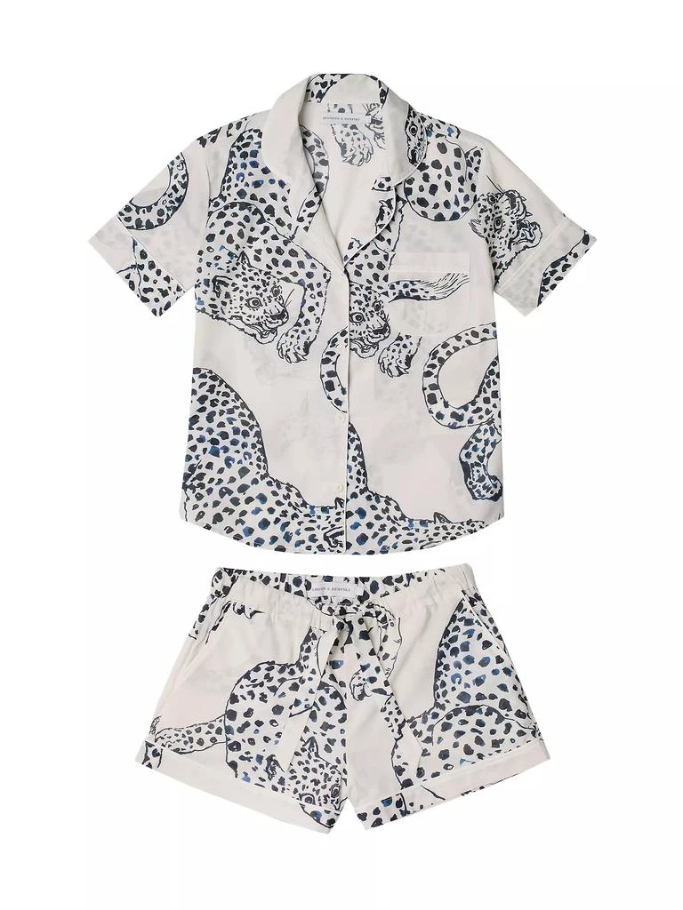 商品Desmond & Dempsey|Jaguar Print Cotton Short Pajama Set,价格¥1451,第1张图片