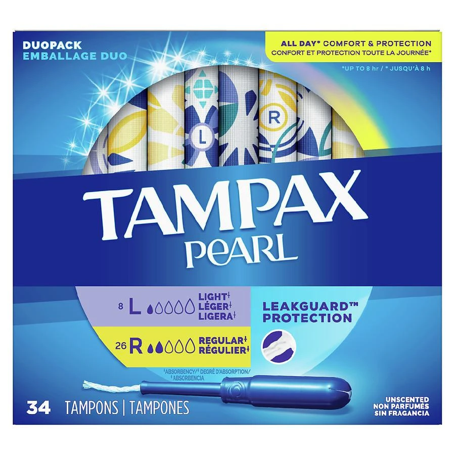 商品Tampax|Pearl Tampons, Multipack Unscented, Light + Regular Absorbency,价格¥97,第1张图片