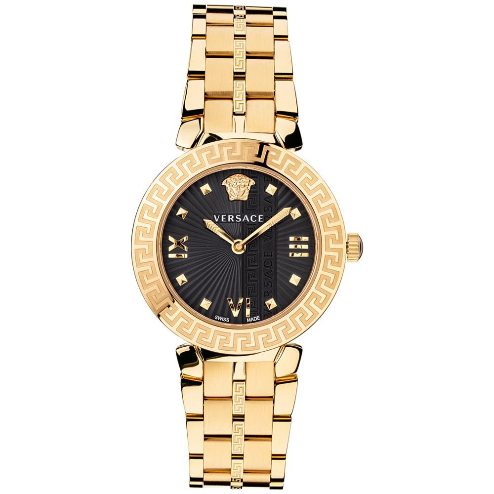 Women's Swiss Greca Icon Gold Ion Plated Stainless Steel Bracelet Watch 36mm商品第1张图片规格展示