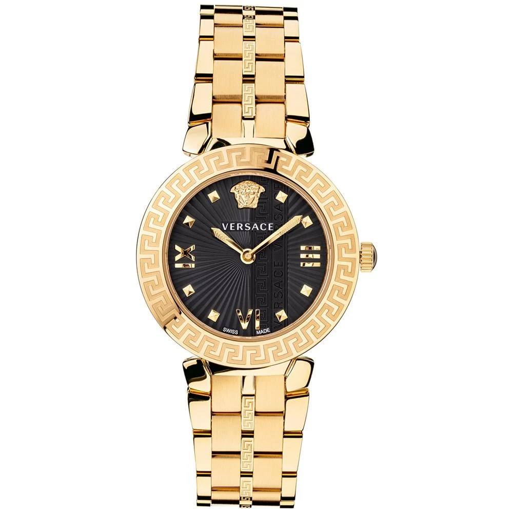 商品Versace|Women's Swiss Greca Icon Gold Ion Plated Stainless Steel Bracelet Watch 36mm,价格¥7043,第1张图片