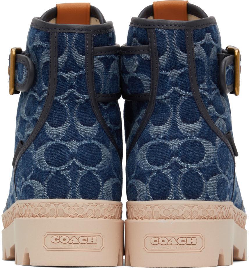 商品Coach|Blue Denim Trooper Boots,价格¥1403,第4张图片详细描述
