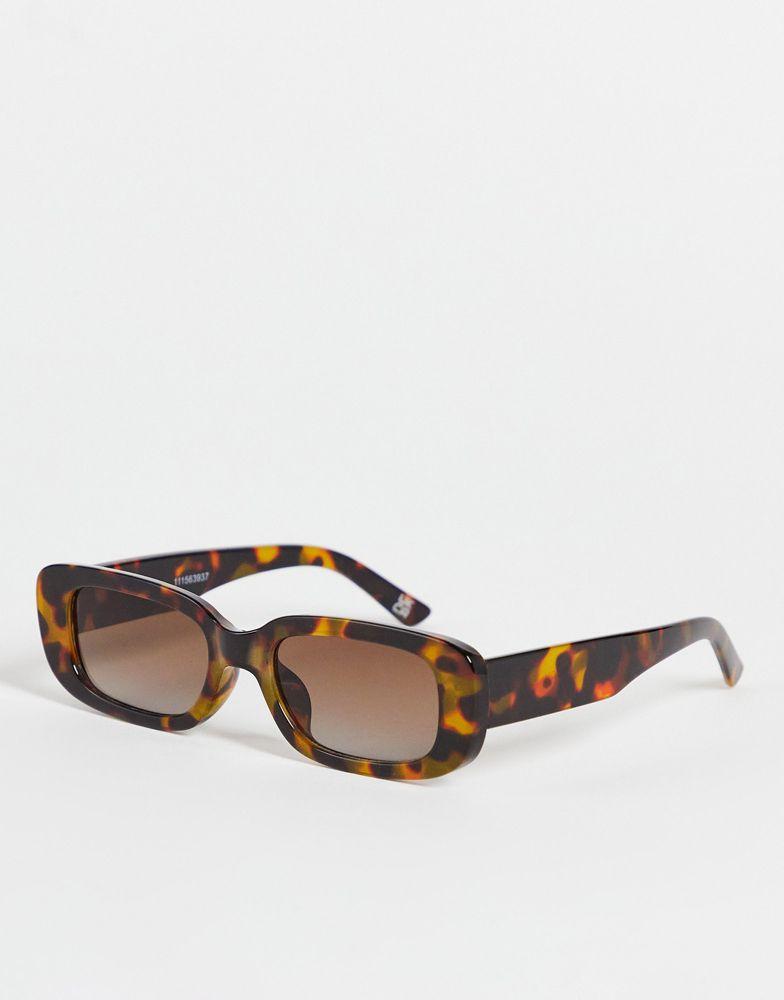 ASOS DESIGN mid square sunglasses in tort商品第1张图片规格展示