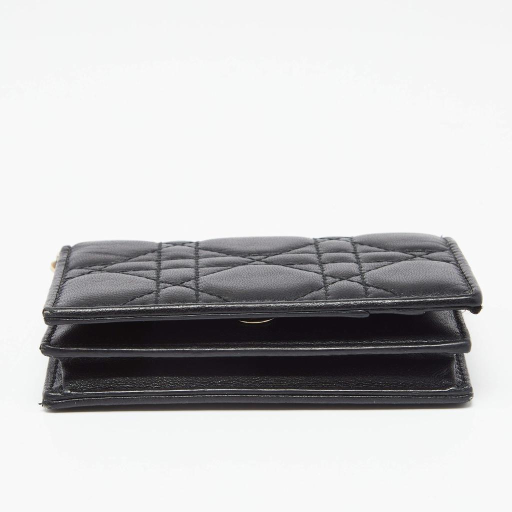 Dior Black Cannage Leather Mini Lady Dior Card Case商品第8张图片规格展示