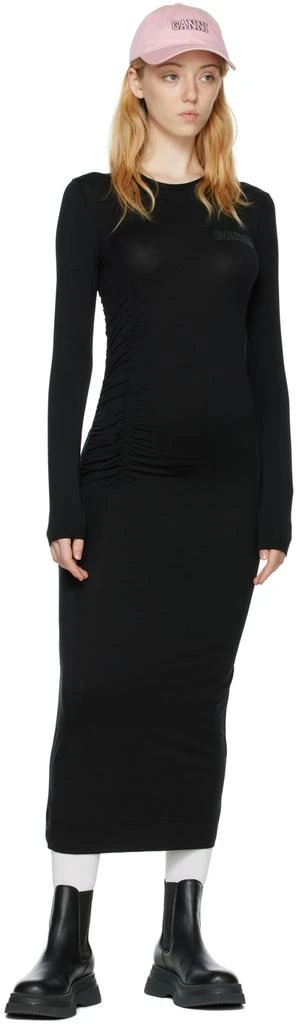 商品Ganni|Black Lyocell Midi Dress,价格¥667,第4张图片详细描述