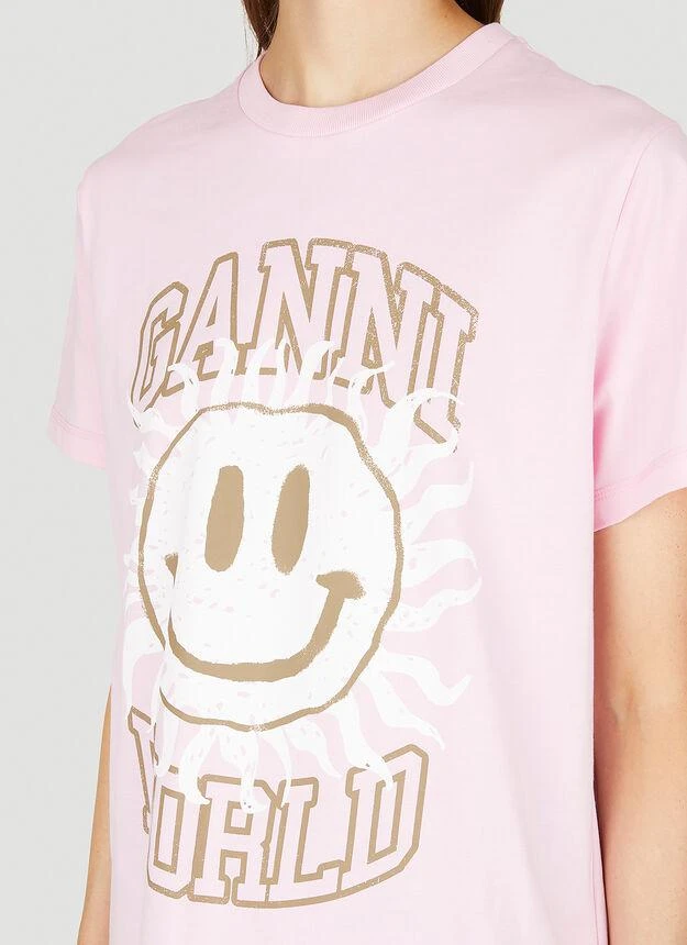 商品Ganni|Logo Print T-Shirt in Pink,价格¥436,第5张图片详细描述