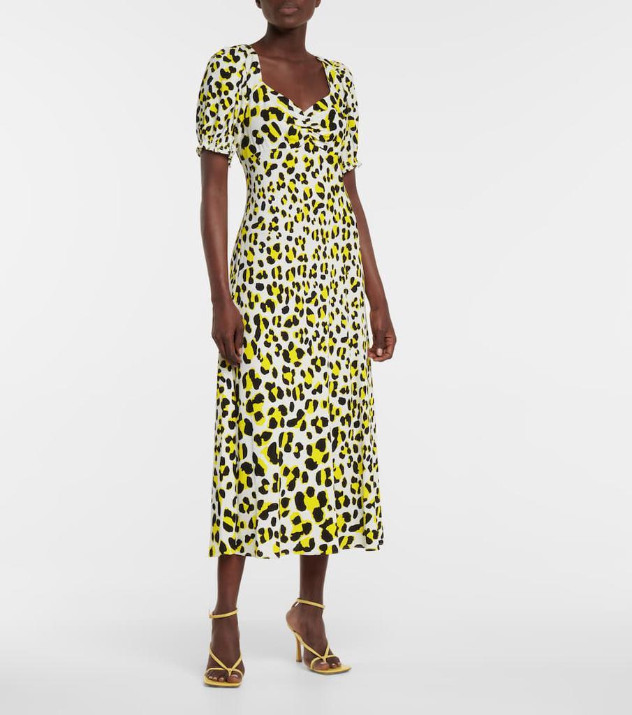 商品Diane von Furstenberg|Jade豹纹印花绉纱中长连衣裙,价格¥2257,第4张图片详细描述