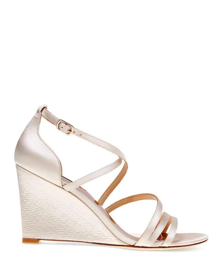 商品Badgley Mischka|Women's Bonanza Satin Strappy Wedge Sandals,价格¥880,第2张图片详细描述