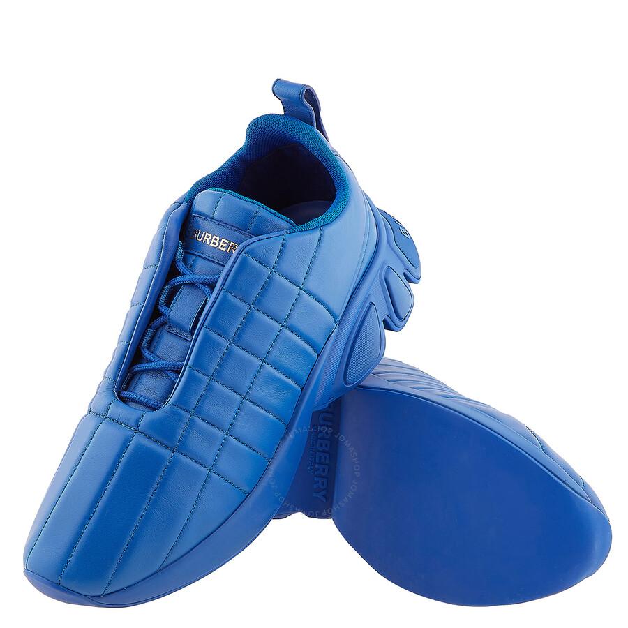 Shop Deep Marine Blue Classic Quilted Leather Sneakers on