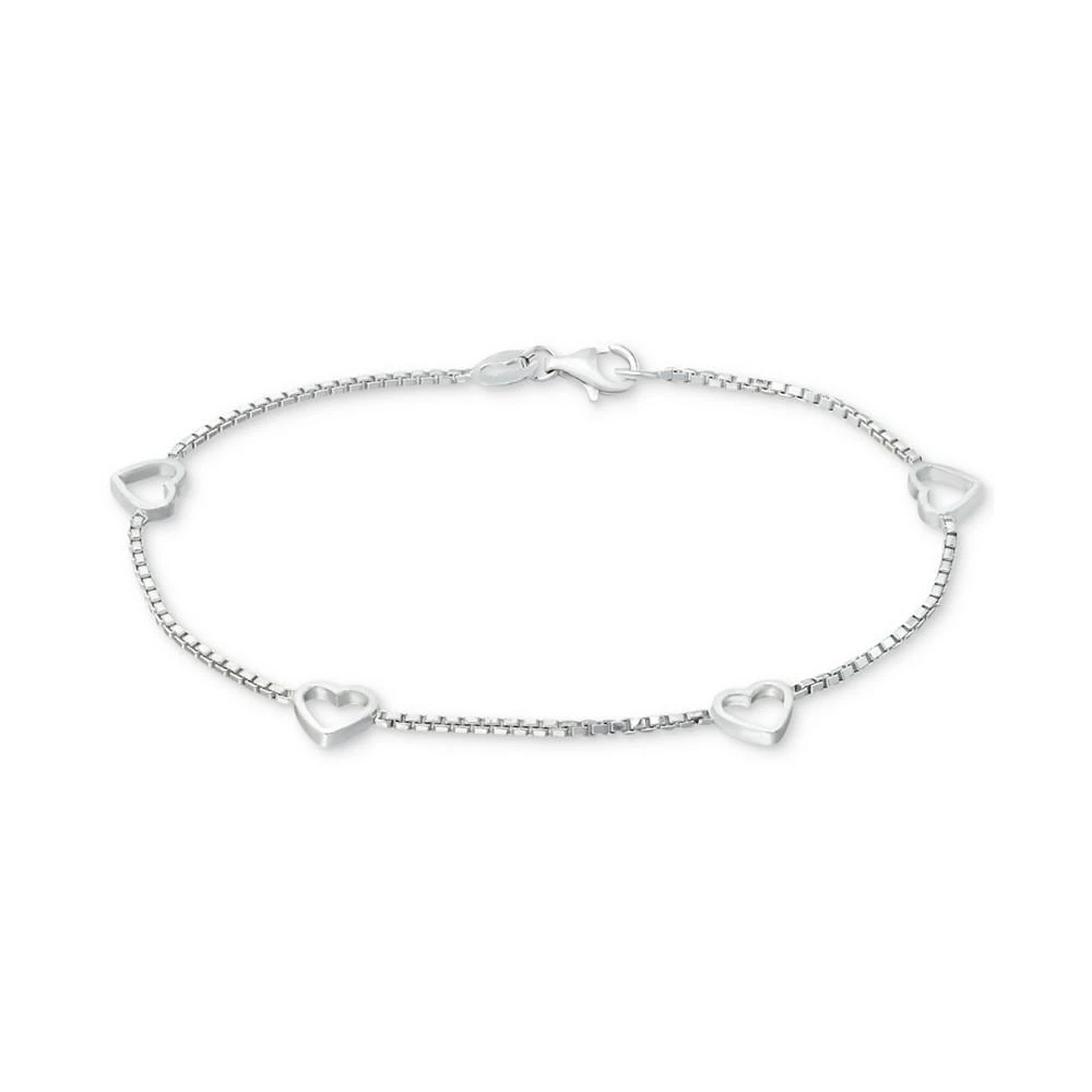 商品Giani Bernini|Sterling Silver Bracelet, Open Heart Station Chain,价格¥226,第1张图片