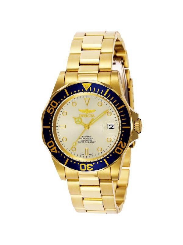 Invicta Mens Pro Diver 9743 Gold Stainless-Steel Plated Automatic Self Wind Diving Watch ONE SIZE商品第1张图片规格展示