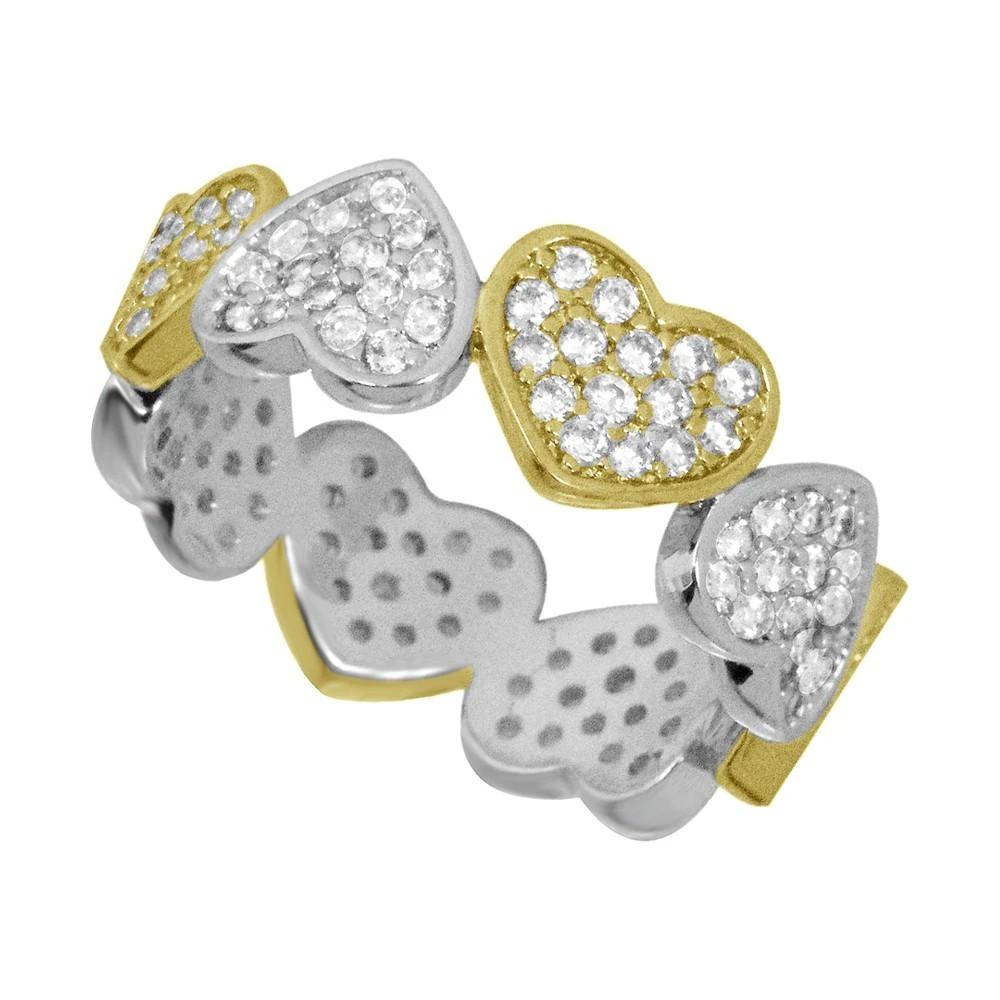 商品Essentials|And Now This Cubic Zirconia Heart Ring in Silver- and Gold-Plate,价格¥97,第1张图片