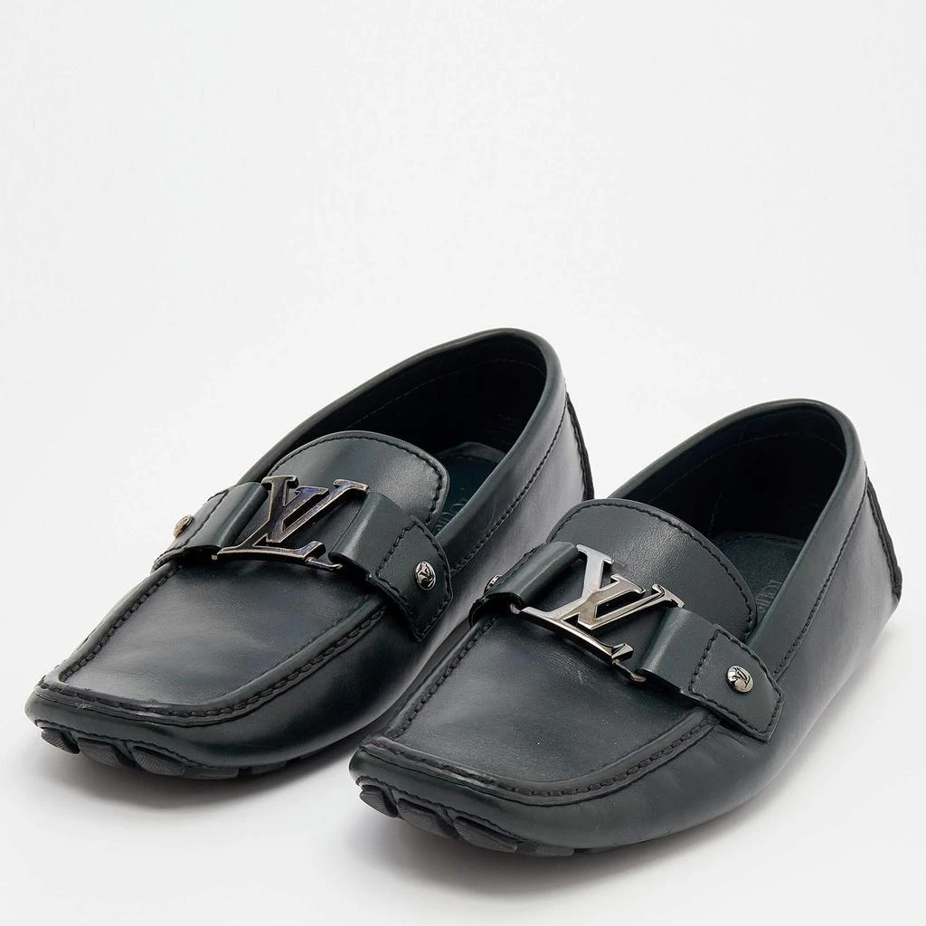 商品[二手商品] Louis Vuitton|Louis Vuitton Dark Green Leather Monte Carlo Slip On Loafers Size 41.5,价格¥3702,第2张图片详细描述