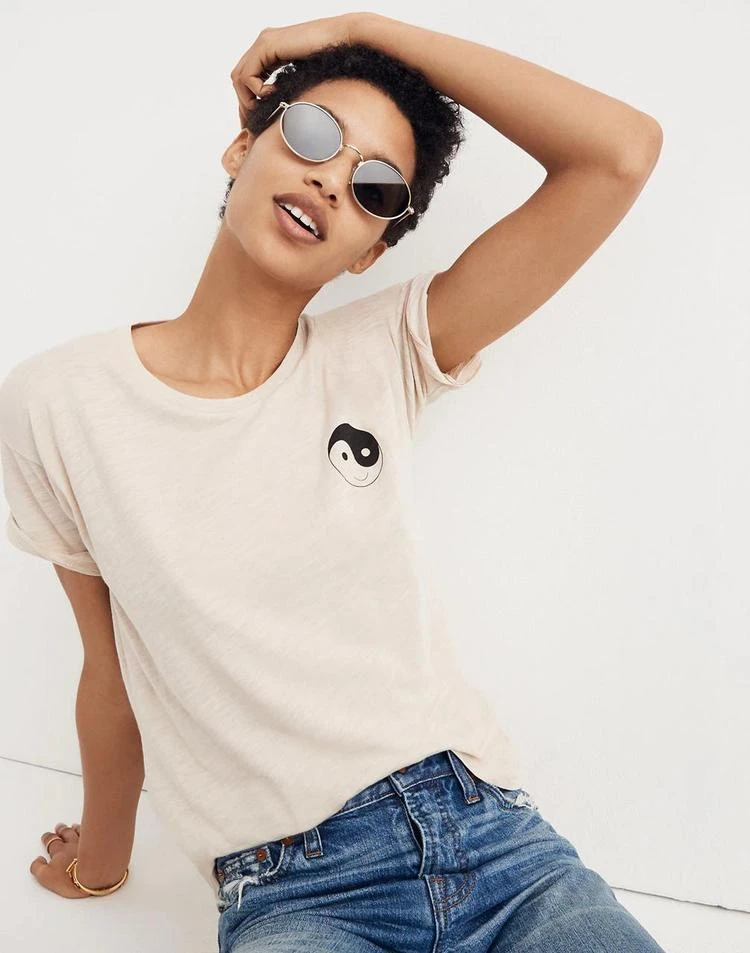 商品Madewell|Yin-Yang Whisper Cotton Crewneck Tee,价格¥119,第1张图片