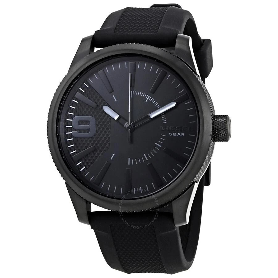 商品Diesel|Rasp Black Dial Black Silicone Men's Watch DZ1807,价格¥659,第1张图片