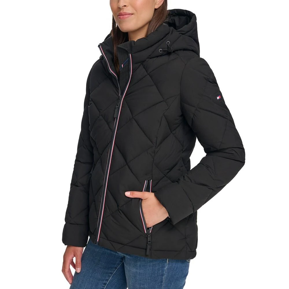 商品Tommy Hilfiger|Women's Diamond Quilted Hooded Packable Puffer Coat, Created for Macy's,价格¥782,第3张图片详细描述