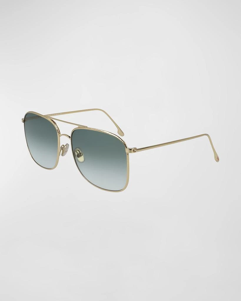 商品Victoria Beckham|Square Hammered Metal Navigator Sunglasses,价格¥3034,第1张图片