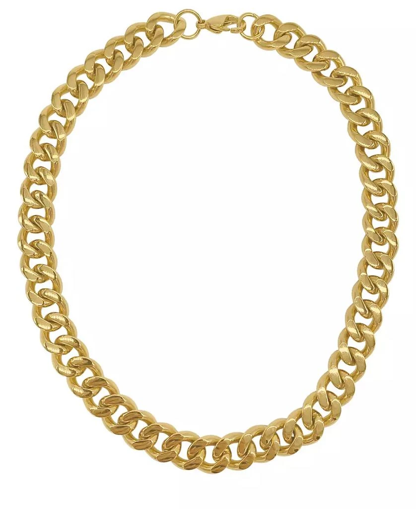 商品ADORNIA|18-20" Adjustable 14K Gold Plated Wide Curb Chain Necklace,价格¥264,第1张图片