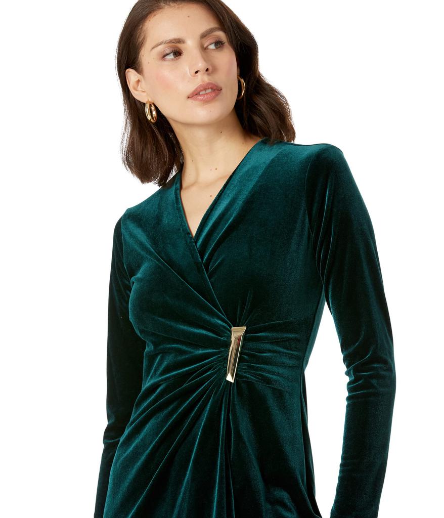 Velvet Long Sleeve Belted Dress商品第3张图片规格展示