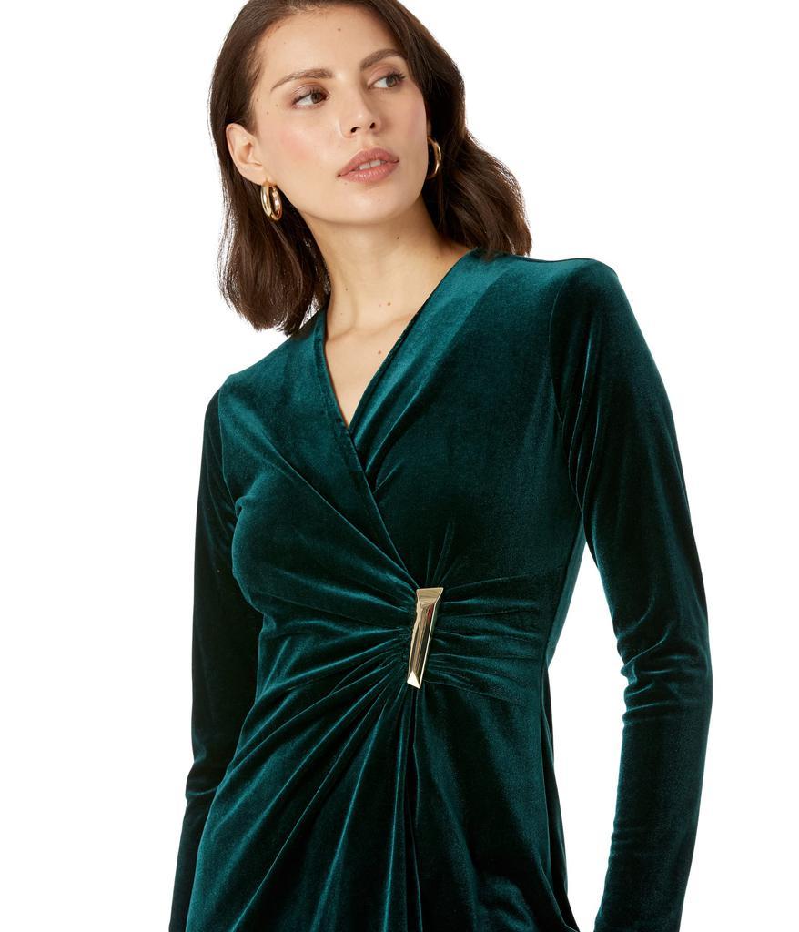 商品Calvin Klein|Velvet Long Sleeve Belted Dress,价格¥950,第5张图片详细描述
