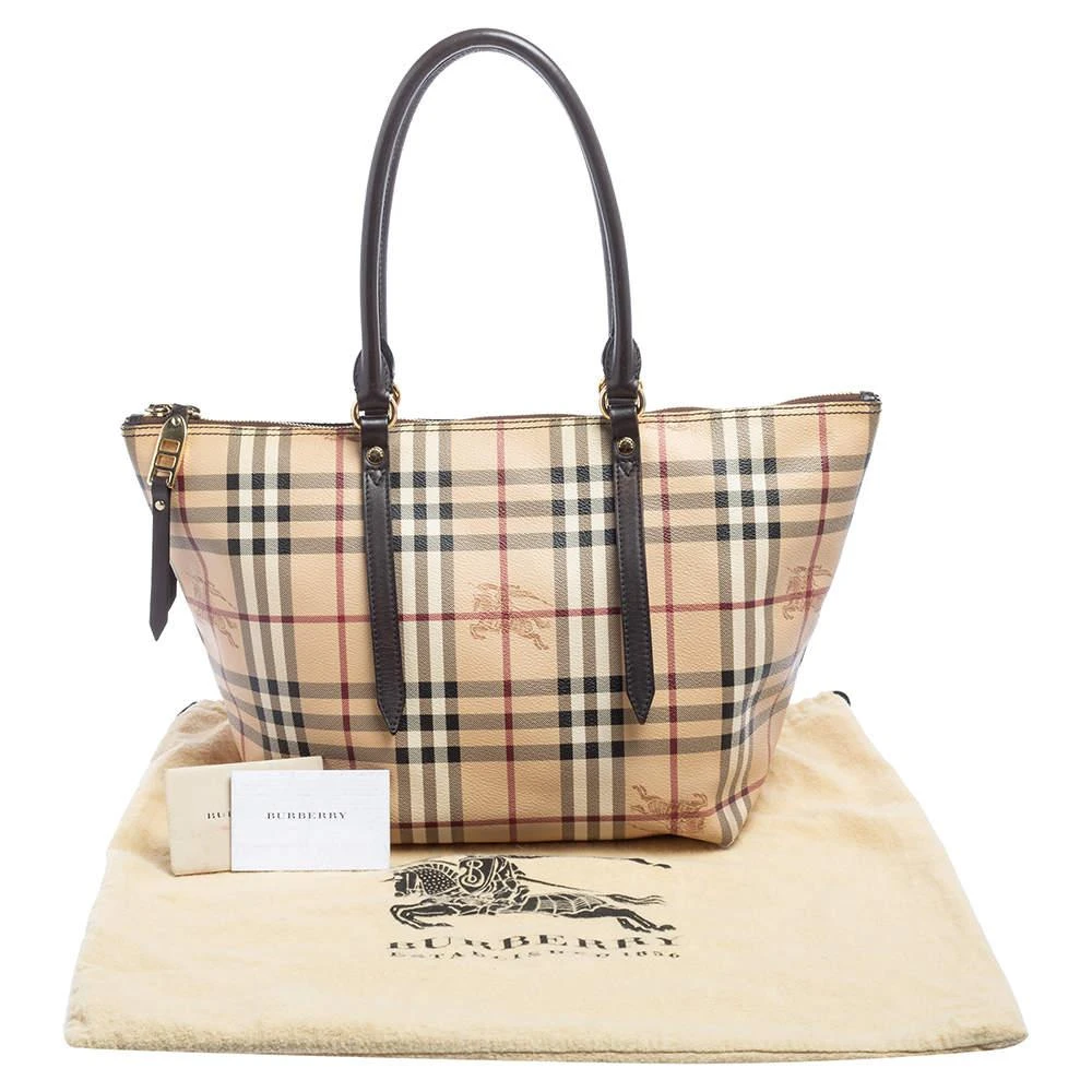 Burberry Beige/Brown Haymarket Check PVC and Leather Small Salisbury Tote 商品