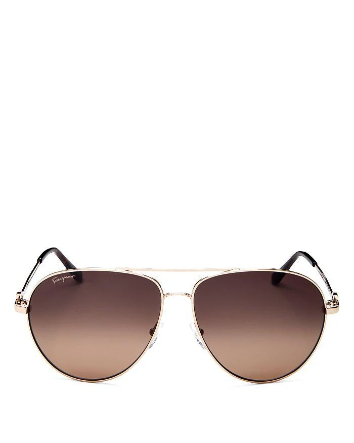 商品Salvatore Ferragamo|Timeless Collection Brow Bar Aviator Sunglasses, 61mm,价格¥2469,第1张图片