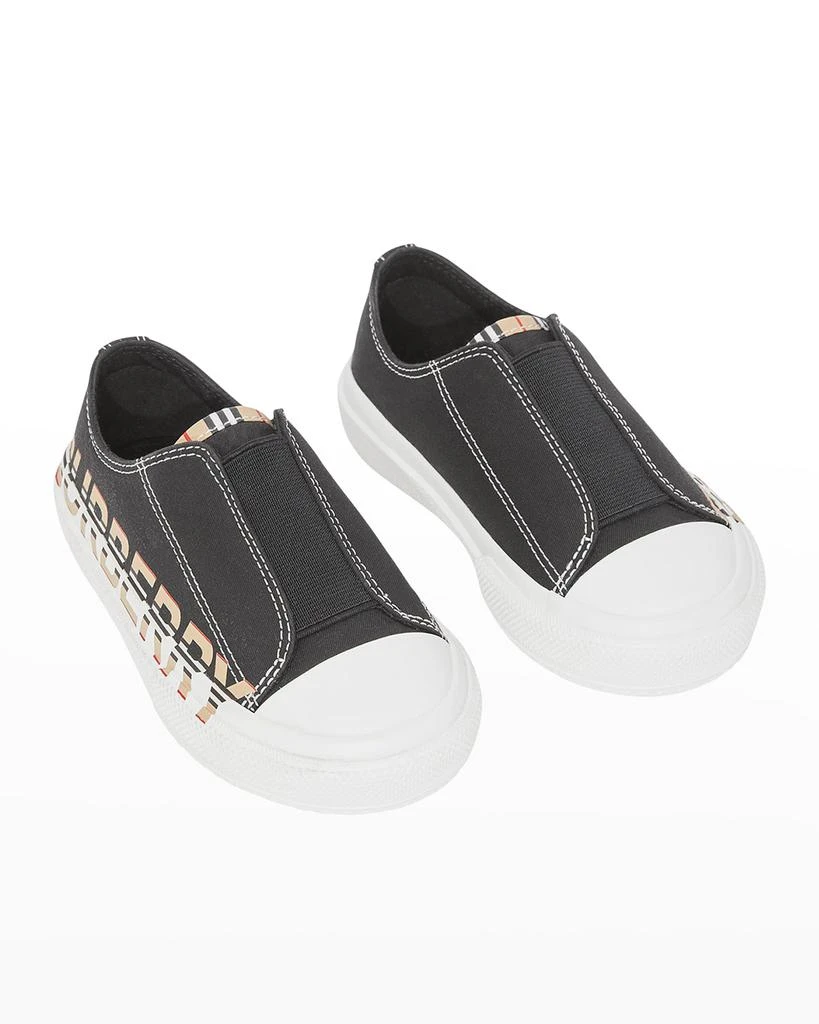 商品Burberry|Kid's Larkhall Icon Stripe Logo Canvas Sneakers, Baby/Toddlers,价格¥874,第2张图片详细描述