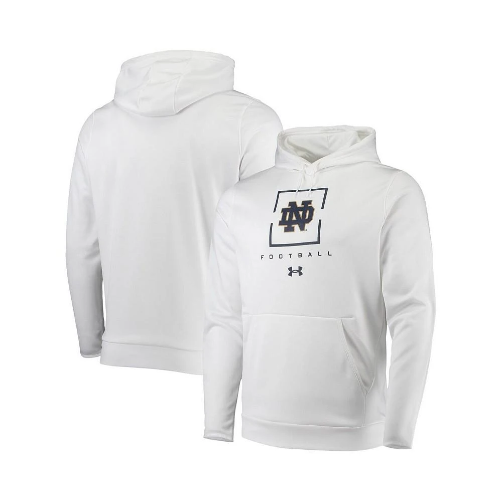 商品Under Armour|Men's White Notre Dame Fighting Irish Football Fleece Pullover Hoodie,价格¥556,第1张图片