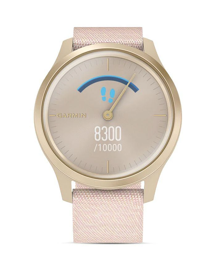 商品Garmin|Vivomove Style Blush Pink Nylon Strap Touchscreen Hybrid Smartwatch, 42mm,价格¥2619,第4张图片详细描述