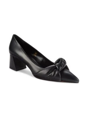 商品Santoni|Block Heel Knotted Pumps,价格¥2253,第2张图片详细描述