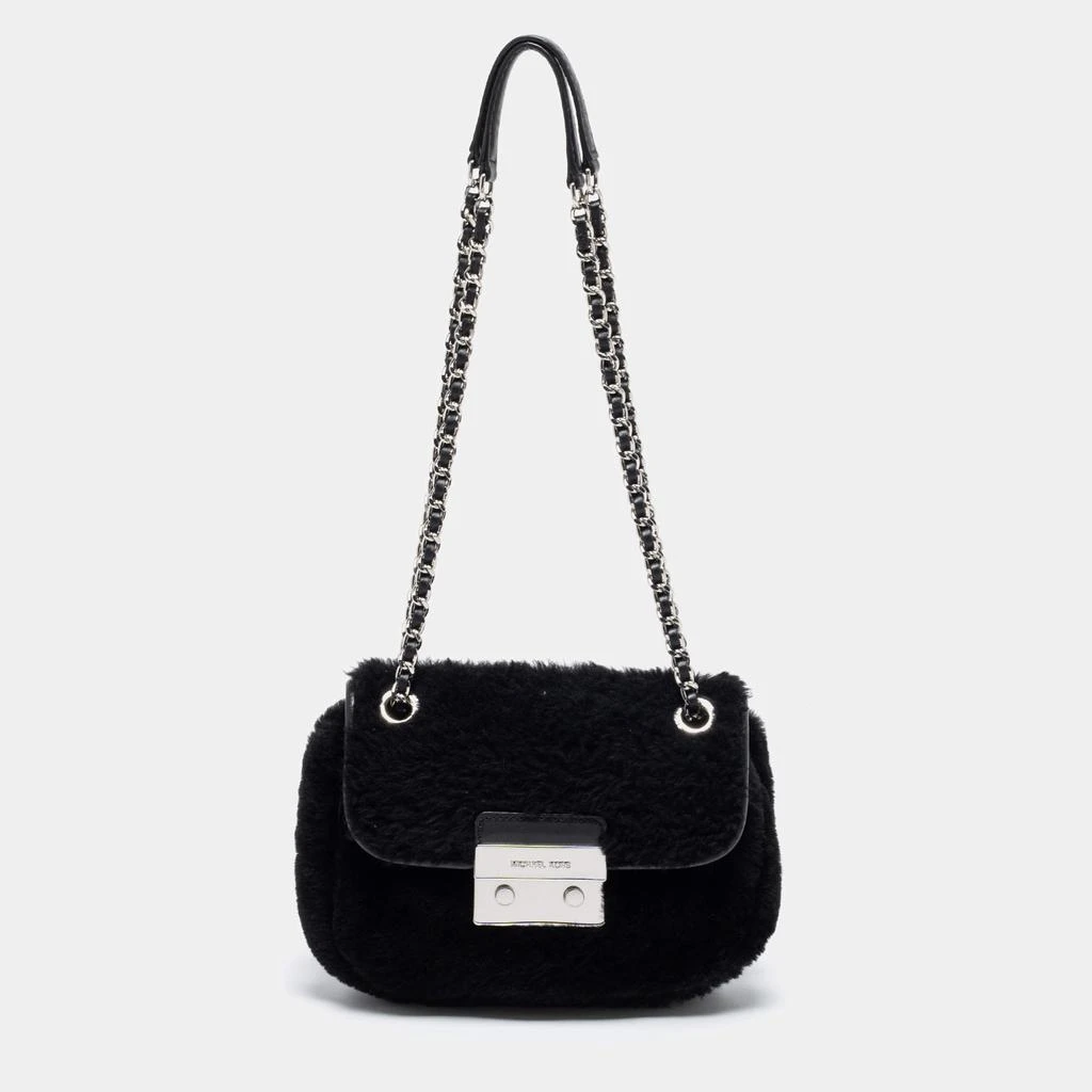 商品[二手商品] Michael Kors|Michael Kors Black Shearling and Leather Trim Sloan Chain Shoulder Bag,价格¥813,第1张图片